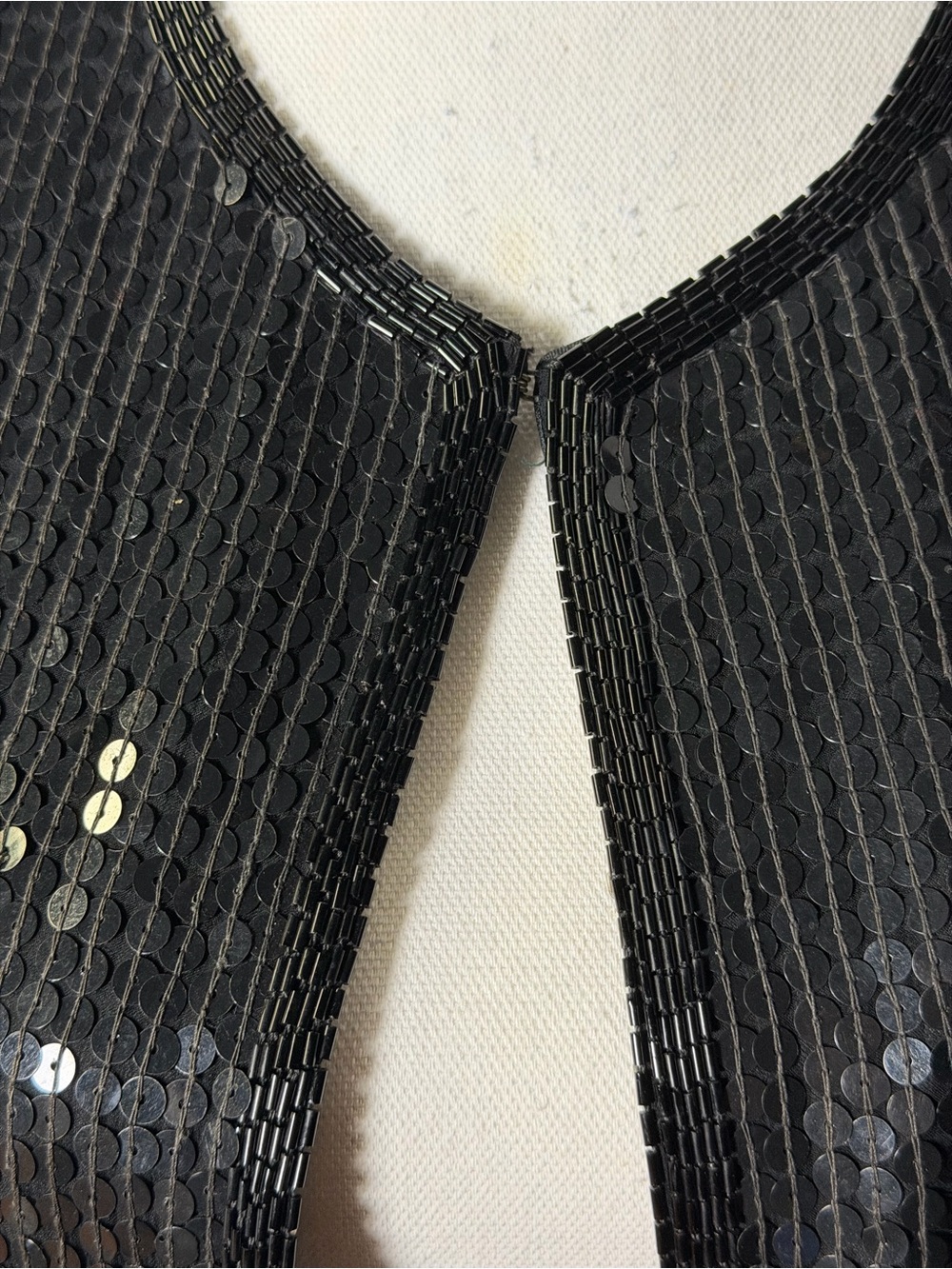 Stunning Stenay Silk and Sequin Vintage Black Jacket - Excellent Quality - Sm - Picture 8 of 16